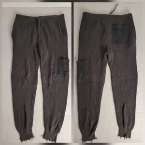 SER.O.YA Knit Pants Womens SZ Large Diistressed Jogger Pull On Elastic Waist
